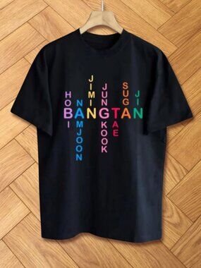 BTS Members Names Bangtan Colorful Graphic Tee